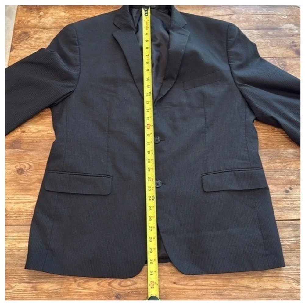 Michael Kors Mens Black Pinstripe‎ Two Button Blazer Suit Jacket 44R EUC
